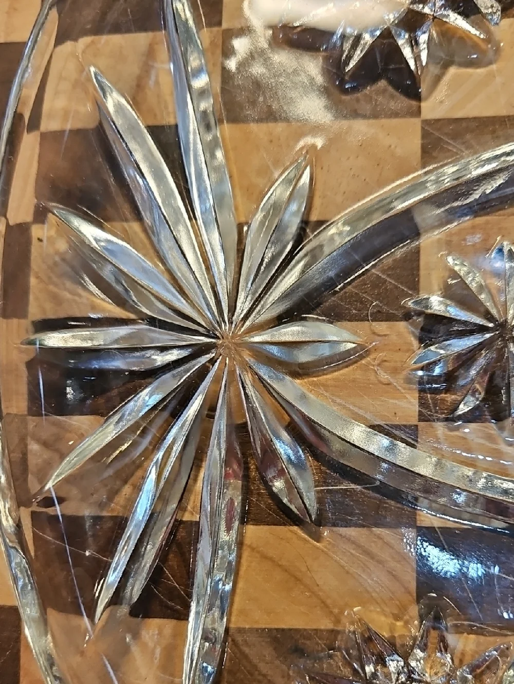 Anchor Hocking Star Of David Clear Pressed Glass‎ Plate 9.5 Inch